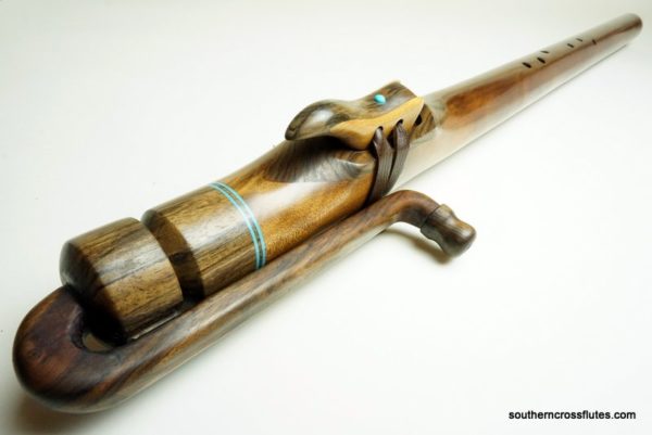 F# minor Contrabass Native American Flute made out of Ancient Kauri from Southern Cross Flutes
